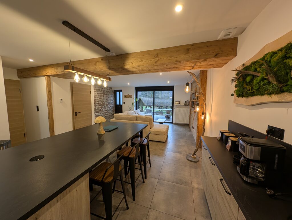 Cuisine ouverte sur le salon