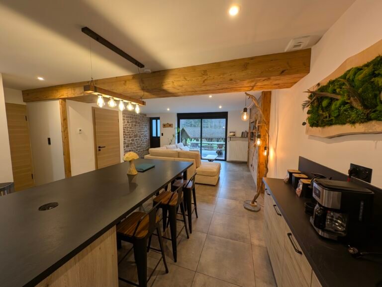Cuisine ouverte sur le salon